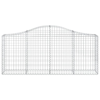 vidaXL Arched Gabion Baskets 10 pcs 200x30x80/100 cm Galvanised Iron 4