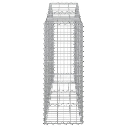 vidaXL Arched Gabion Baskets 10 pcs 200x30x80/100 cm Galvanised Iron 5
