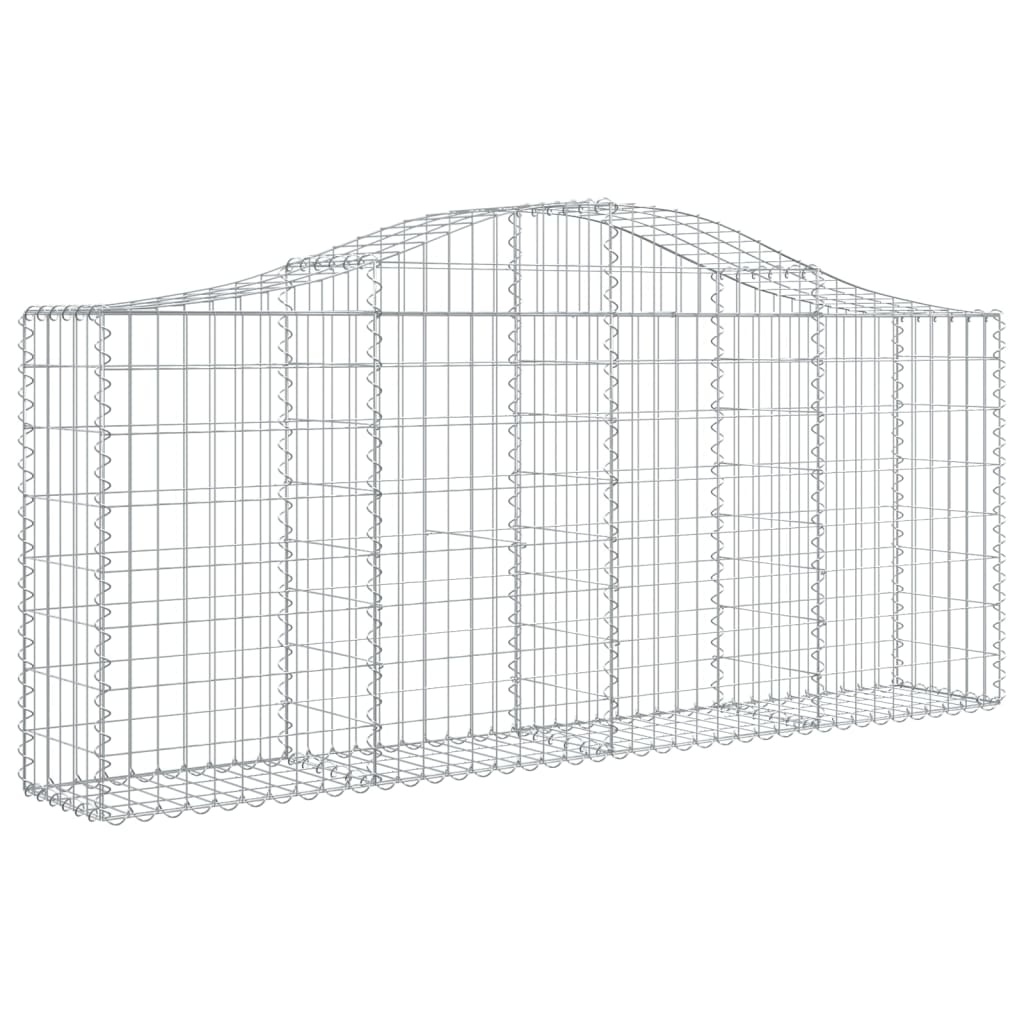 vidaXL Arched Gabion Baskets 11 pcs 200x30x80/100 cm Galvanised Iron 3