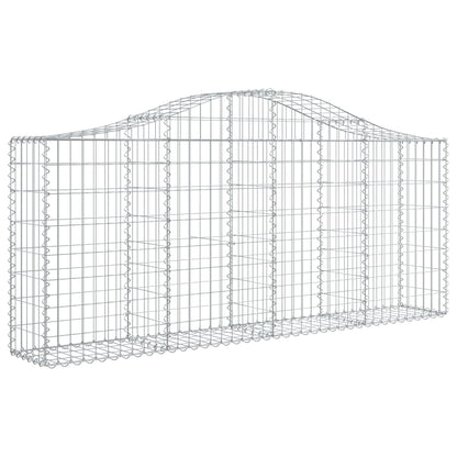 vidaXL Arched Gabion Baskets 11 pcs 200x30x80/100 cm Galvanised Iron 3