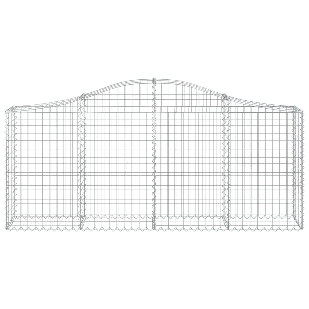 vidaXL Arched Gabion Baskets 11 pcs 200x30x80/100 cm Galvanised Iron 4