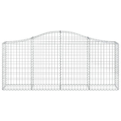 vidaXL Arched Gabion Baskets 11 pcs 200x30x80/100 cm Galvanised Iron 4