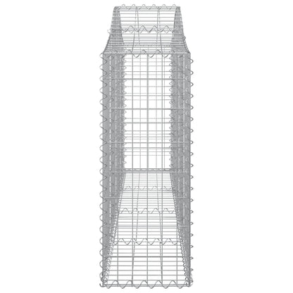 vidaXL Arched Gabion Baskets 11 pcs 200x30x80/100 cm Galvanised Iron 5