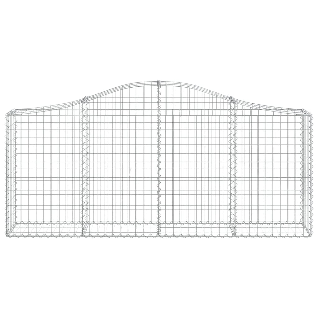 vidaXL Arched Gabion Baskets 12 pcs 200x30x80/100 cm Galvanised Iron 4