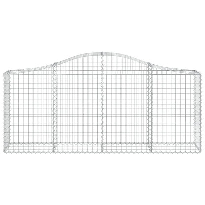 vidaXL Arched Gabion Baskets 12 pcs 200x30x80/100 cm Galvanised Iron 4