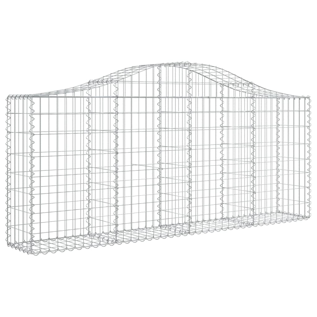 vidaXL Arched Gabion Baskets 13 pcs 200x30x80/100 cm Galvanised Iron 3