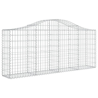 vidaXL Arched Gabion Baskets 13 pcs 200x30x80/100 cm Galvanised Iron 3