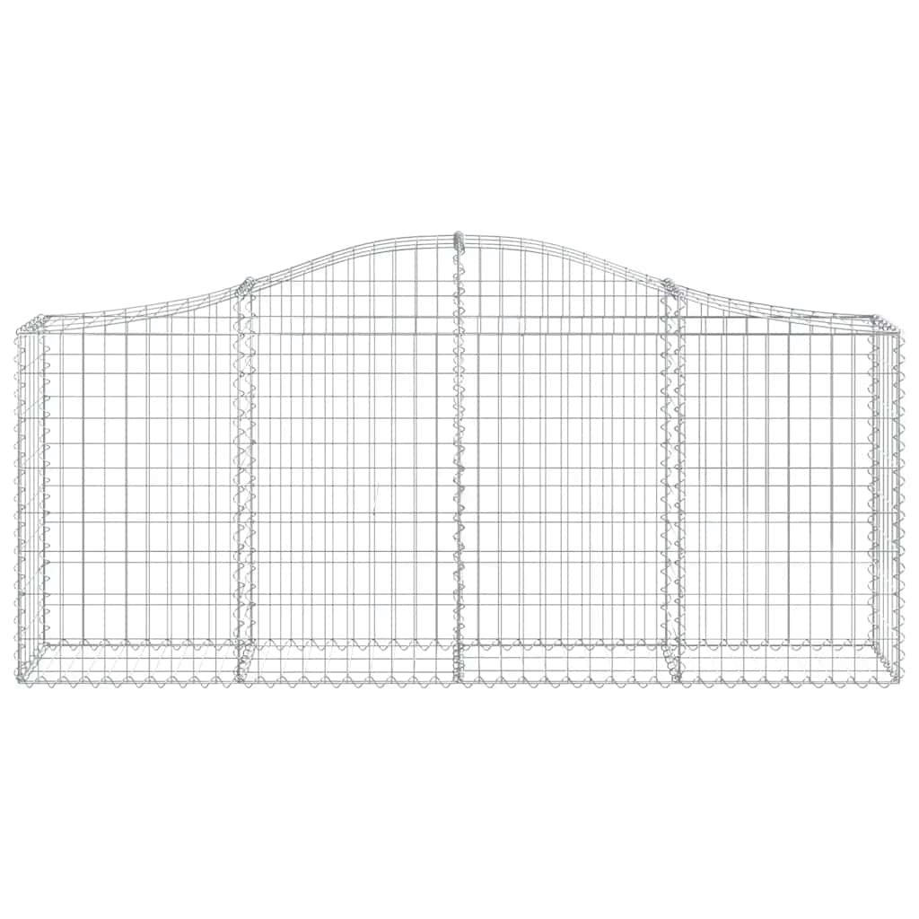vidaXL Arched Gabion Baskets 13 pcs 200x30x80/100 cm Galvanised Iron 4