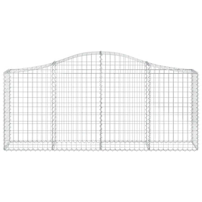 vidaXL Arched Gabion Baskets 13 pcs 200x30x80/100 cm Galvanised Iron 4