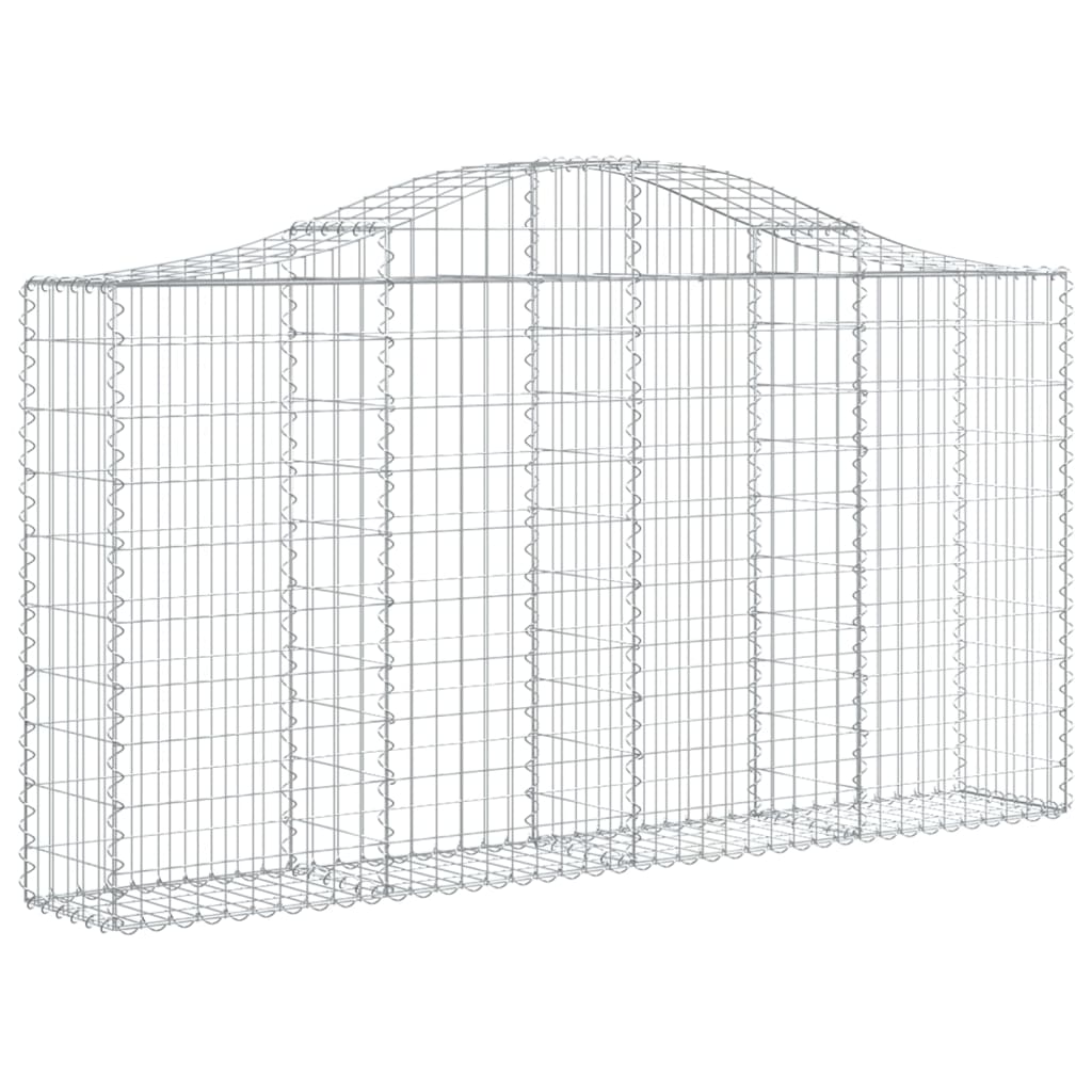vidaXL Arched Gabion Baskets 9 pcs 200x30x100/120 cm Galvanised Iron 3