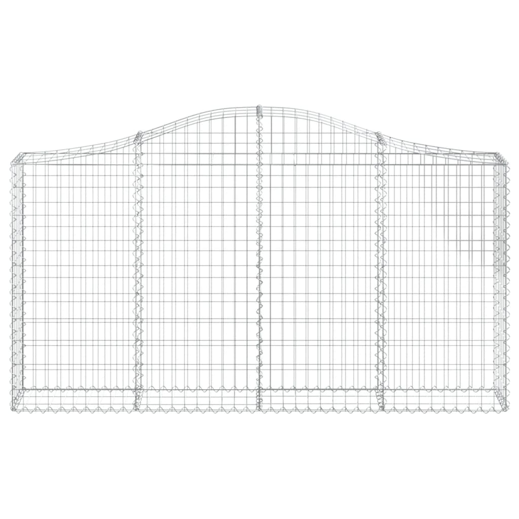 vidaXL Arched Gabion Baskets 9 pcs 200x30x100/120 cm Galvanised Iron 4