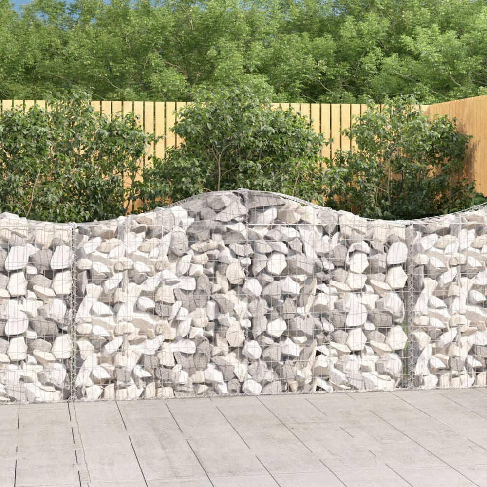 vidaXL Arched Gabion Baskets 9 pcs 200x30x100/120 cm Galvanised Iron