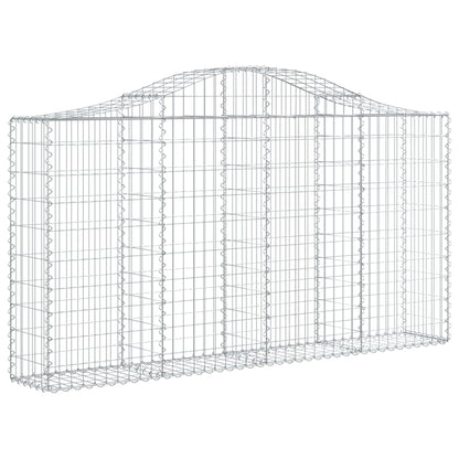 vidaXL Arched Gabion Baskets 10 pcs 200x30x100/120 cm Galvanised Iron 3