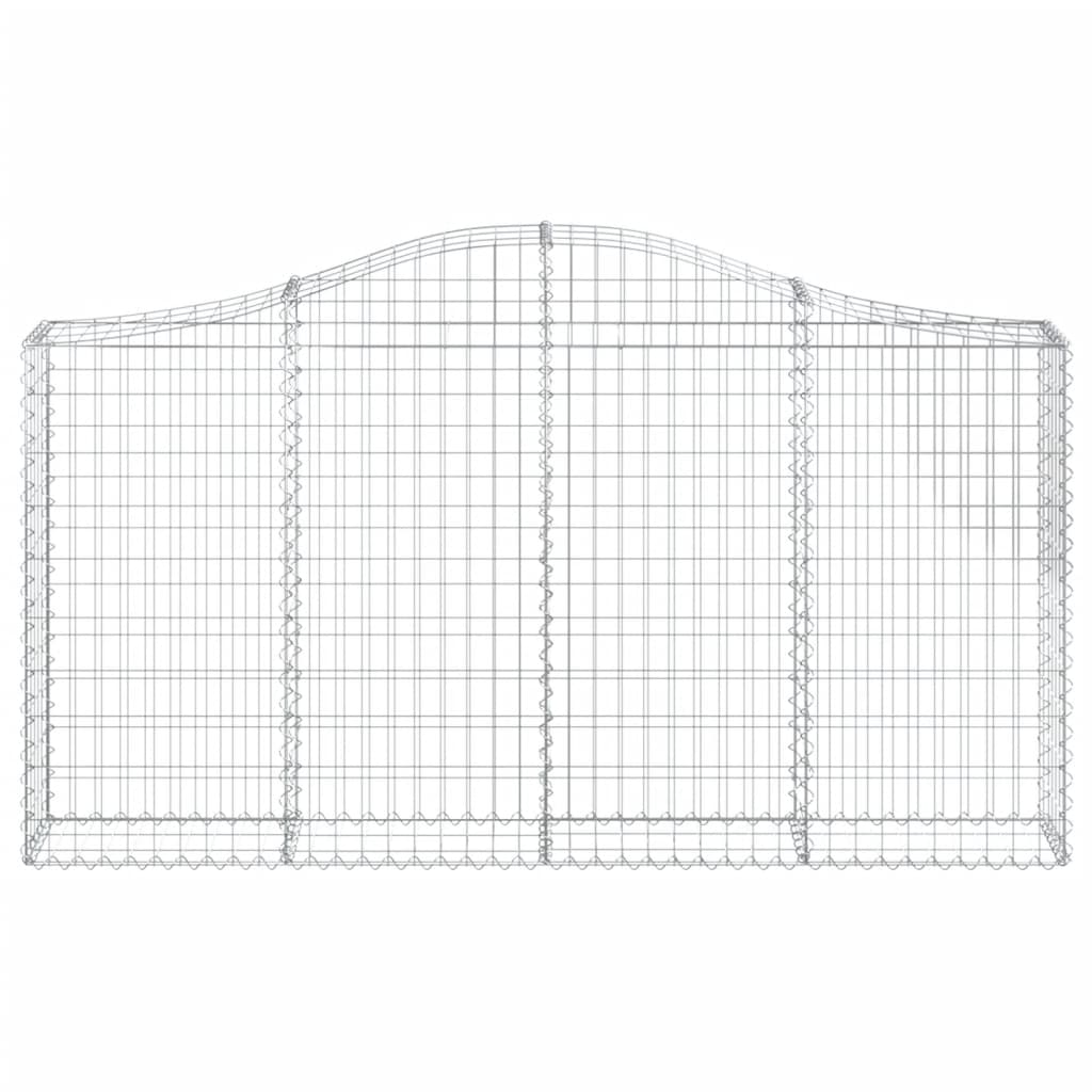 vidaXL Arched Gabion Baskets 10 pcs 200x30x100/120 cm Galvanised Iron 4