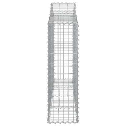 vidaXL Arched Gabion Baskets 10 pcs 200x30x100/120 cm Galvanised Iron 5