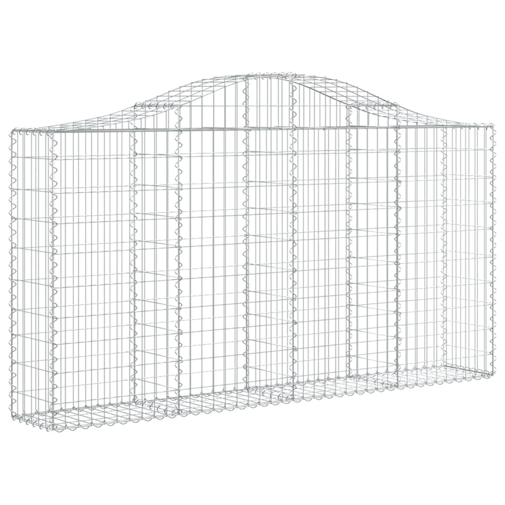 vidaXL Arched Gabion Baskets 11 pcs 200x30x100/120 cm Galvanised Iron 3