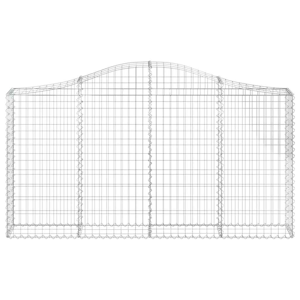 vidaXL Arched Gabion Baskets 12 pcs 200x30x100/120 cm Galvanised Iron 4