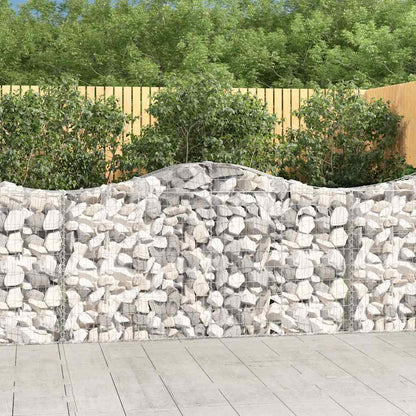vidaXL Arched Gabion Baskets 12 pcs 200x30x100/120 cm Galvanised Iron 1