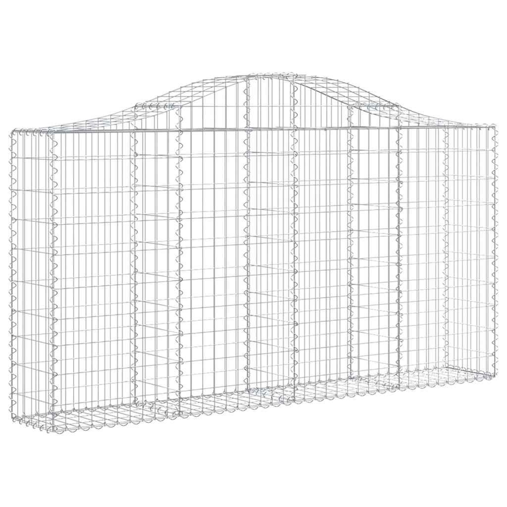 vidaXL Arched Gabion Baskets 13 pcs 200x30x100/120 cm Galvanised Iron 3