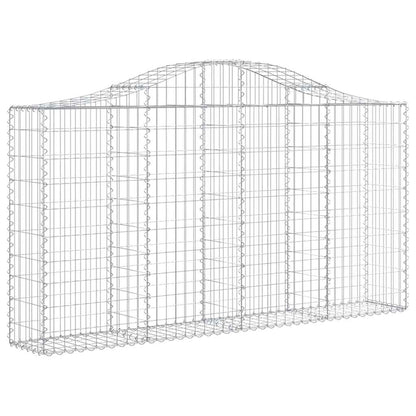 vidaXL Arched Gabion Baskets 13 pcs 200x30x100/120 cm Galvanised Iron 3