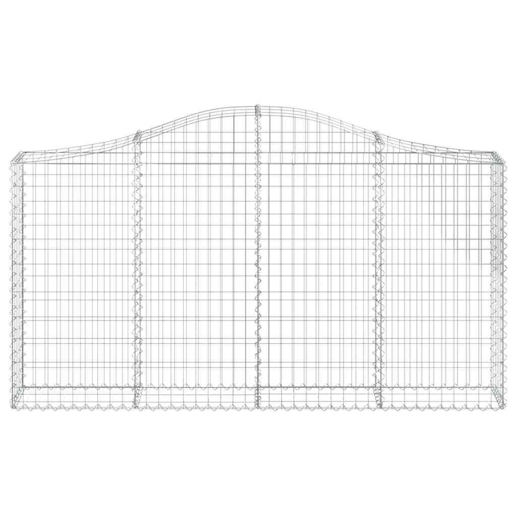 vidaXL Arched Gabion Baskets 13 pcs 200x30x100/120 cm Galvanised Iron 4