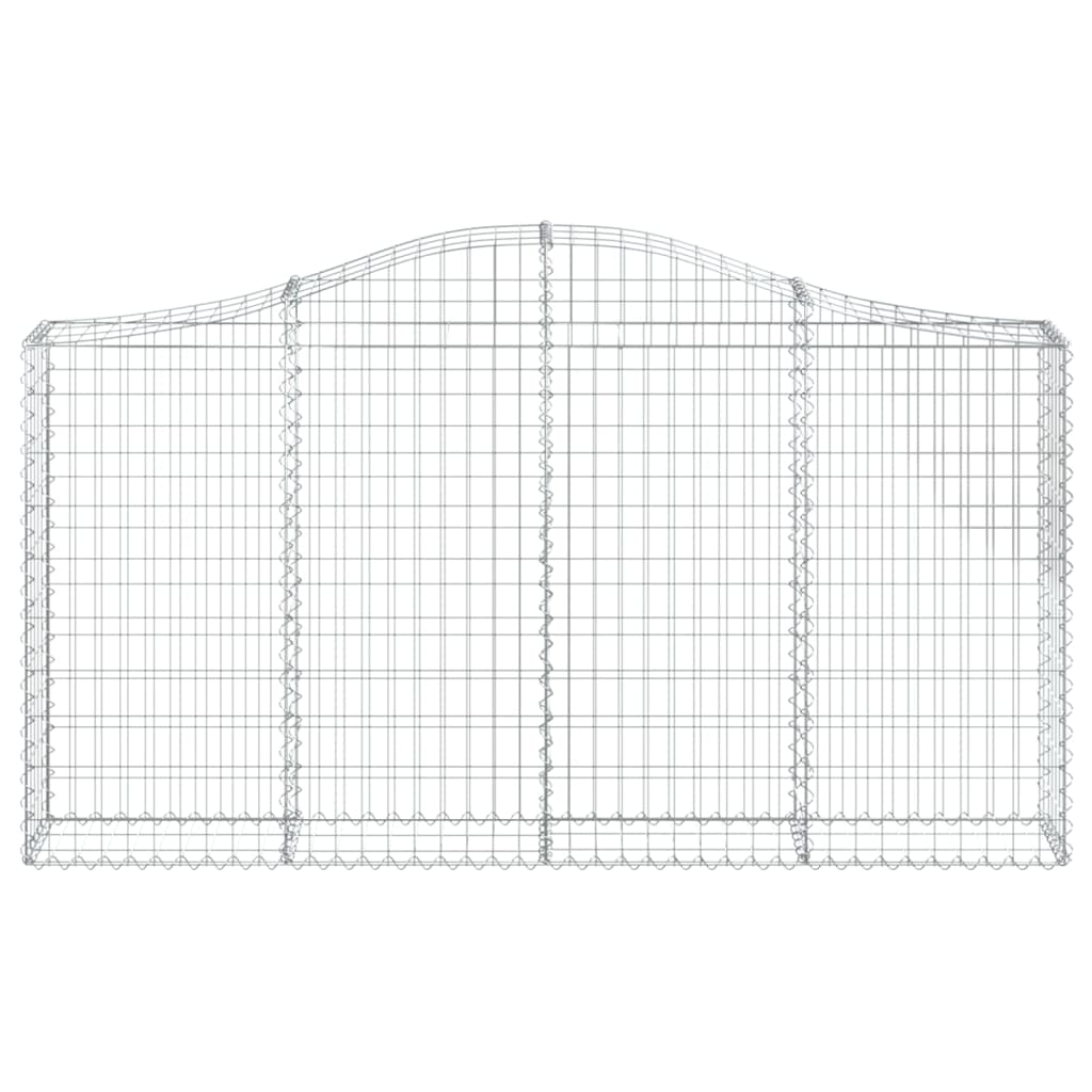 vidaXL Arched Gabion Baskets 14 pcs 200x30x100/120 cm Galvanised Iron 4