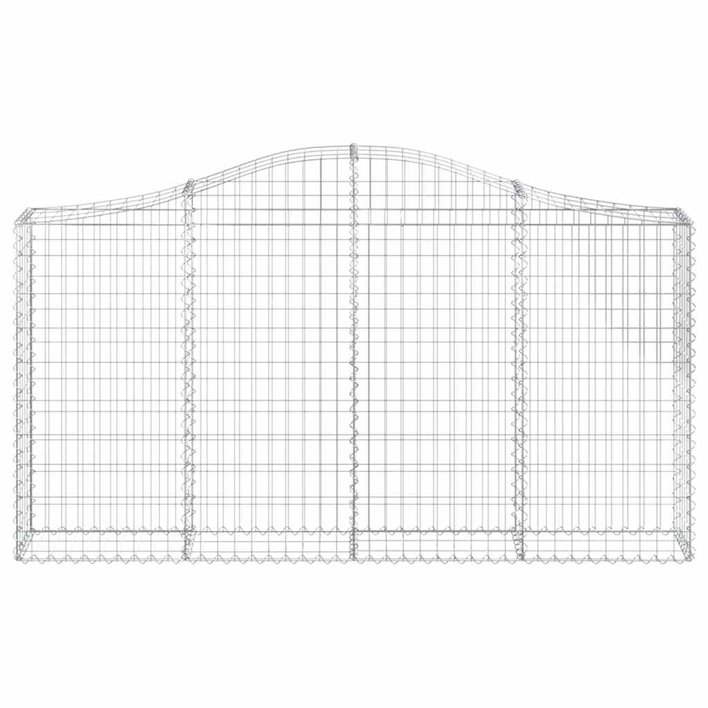 vidaXL Arched Gabion Baskets 18 pcs 200x30x100/120 cm Galvanised Iron 4