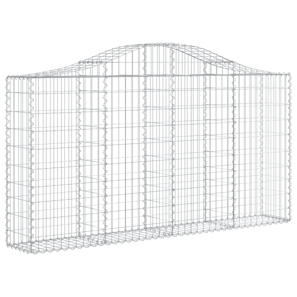 vidaXL Arched Gabion Baskets 20 pcs 200x30x100/120 cm Galvanised Iron 3