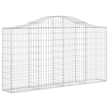 vidaXL Arched Gabion Baskets 20 pcs 200x30x100/120 cm Galvanised Iron 3