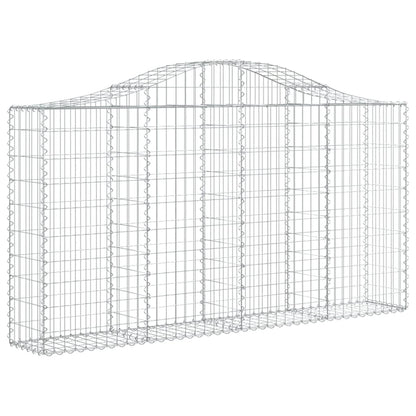 vidaXL Arched Gabion Baskets 25 pcs 200x30x100/120 cm Galvanised Iron 3