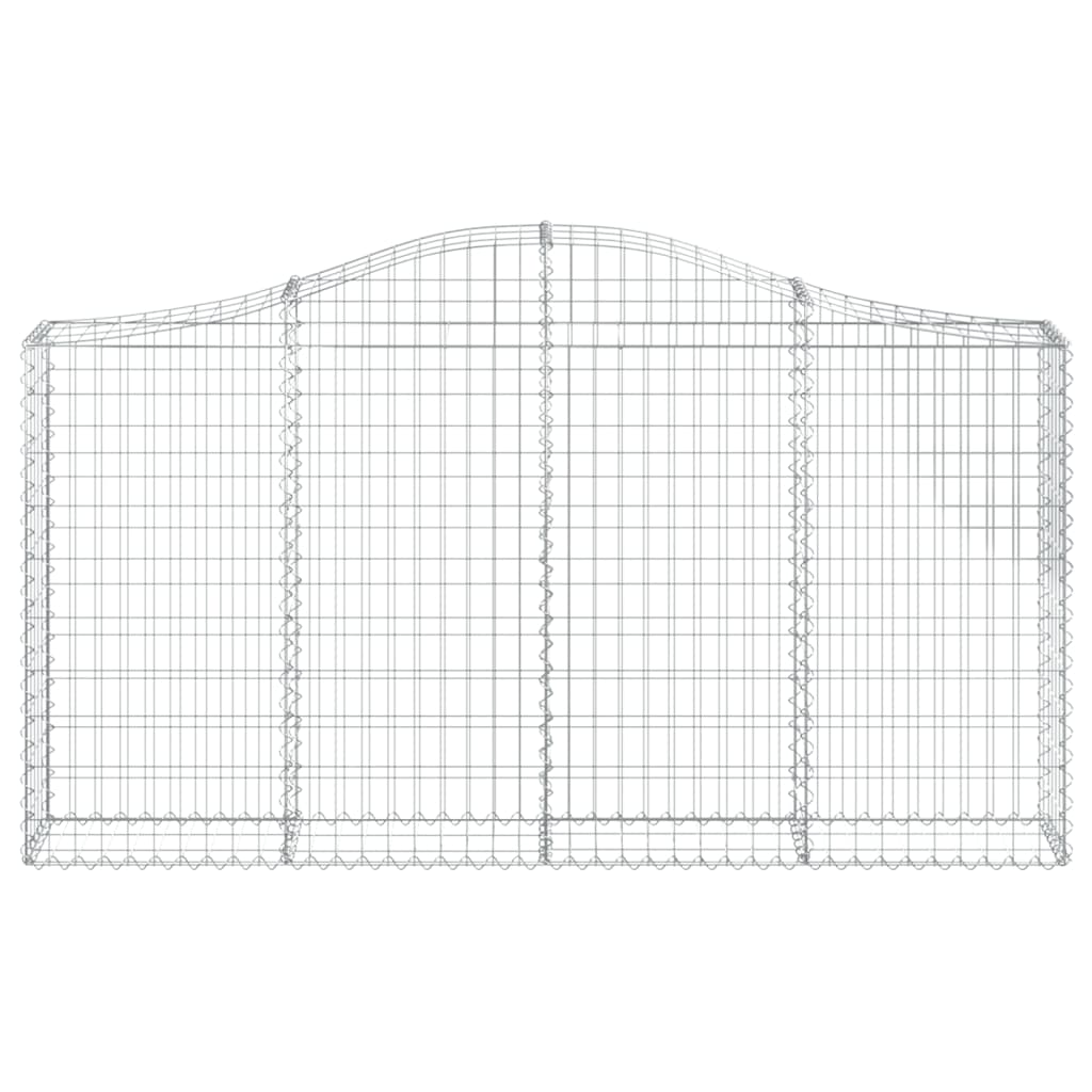 vidaXL Arched Gabion Baskets 25 pcs 200x30x100/120 cm Galvanised Iron 4