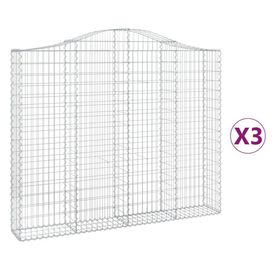 Arched Gabion Baskets Galvanised Iron 3 200 x 30 x 40/60–200 x 50 x 220/240 cm 200 x 30 x 160/180 cm