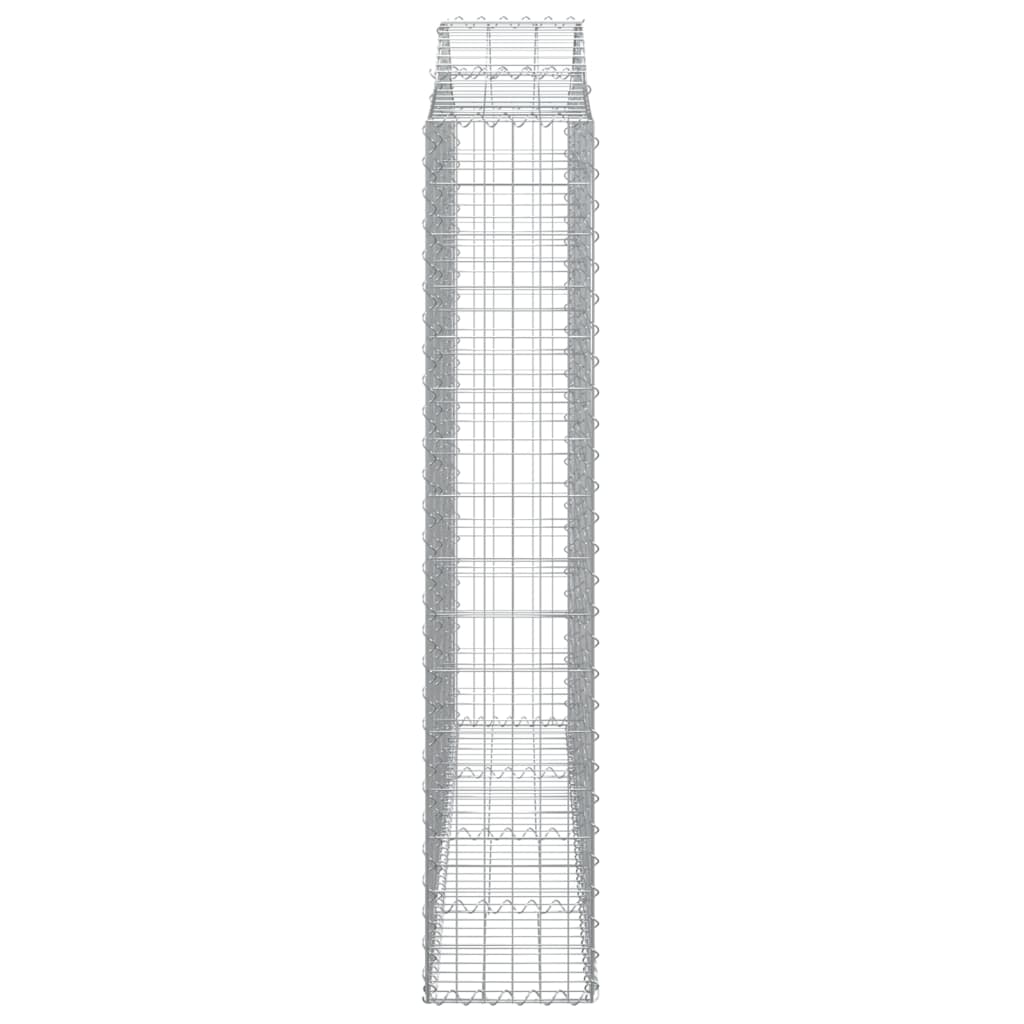 vidaXL Arched Gabion Baskets 3 pcs 200x30x160/180 cm Galvanised Iron 5
