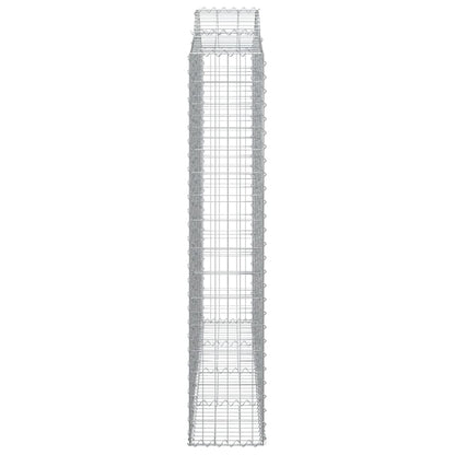 vidaXL Arched Gabion Baskets 3 pcs 200x30x160/180 cm Galvanised Iron 5