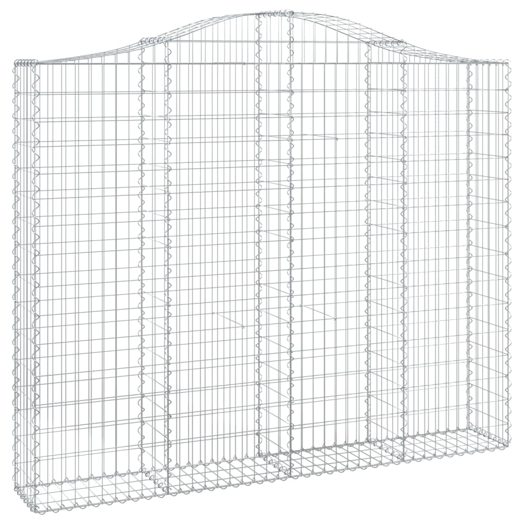 vidaXL Arched Gabion Baskets 4 pcs 200x30x160/180 cm Galvanised Iron 3