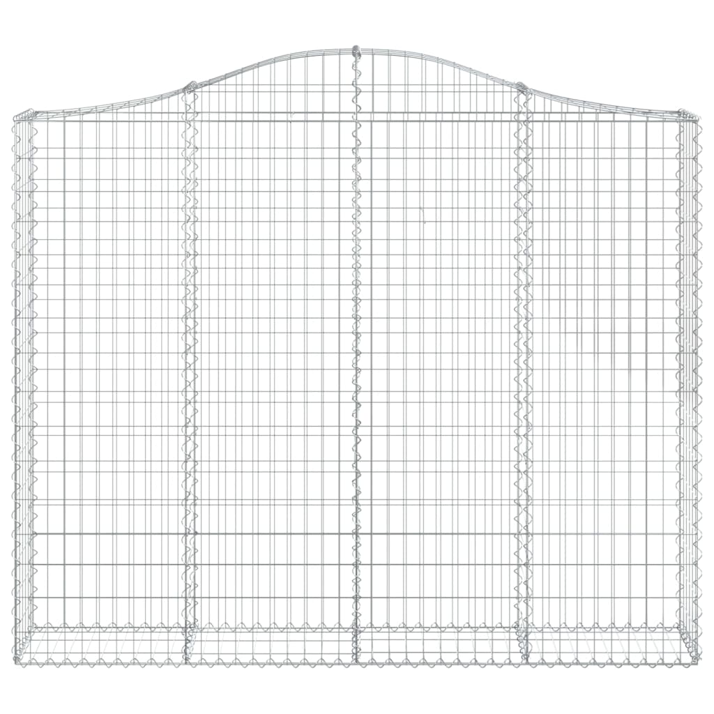 vidaXL Arched Gabion Baskets 4 pcs 200x30x160/180 cm Galvanised Iron 4