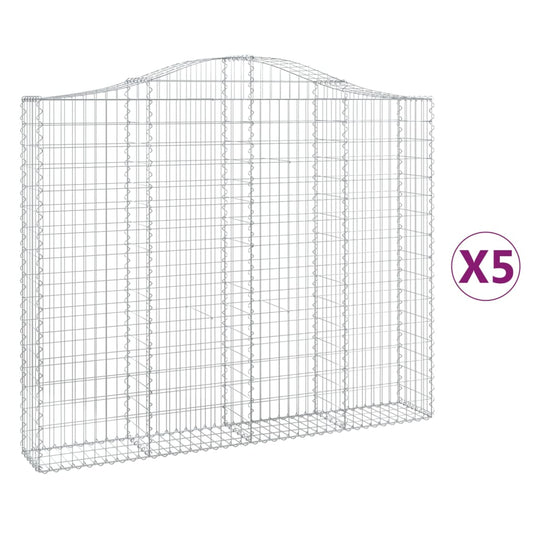Arched Gabion Baskets Galvanised Iron 5 200 x 30 x 40/60–200 x 50 x 220/240 cm 200 x 30 x 160/180 cm
