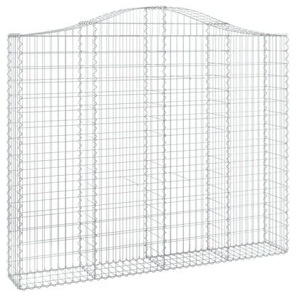 vidaXL Arched Gabion Baskets 5 pcs 200x30x160/180 cm Galvanised Iron 3