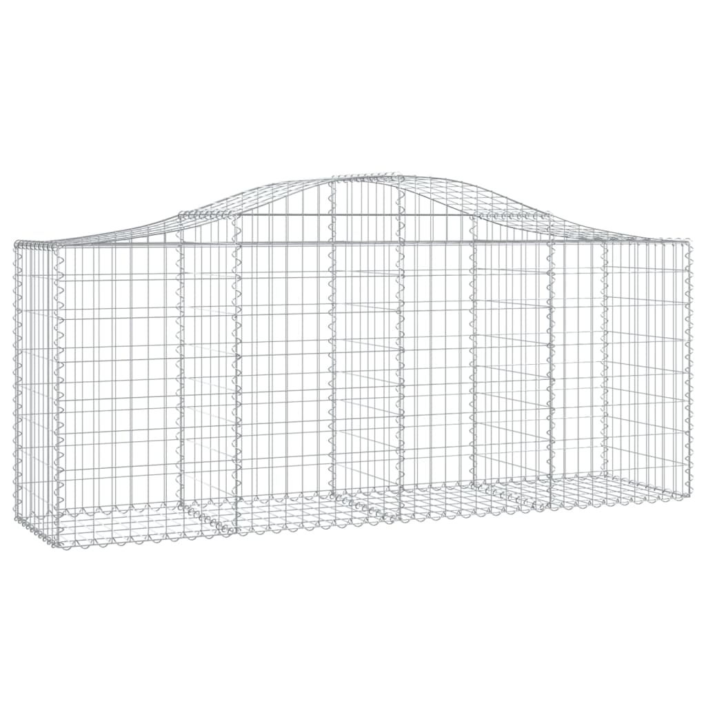 vidaXL Arched Gabion Baskets 14 pcs 200x50x80/100 cm Galvanised Iron 3