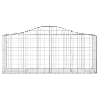 vidaXL Arched Gabion Baskets 14 pcs 200x50x80/100 cm Galvanised Iron 4