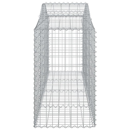 vidaXL Arched Gabion Baskets 14 pcs 200x50x80/100 cm Galvanised Iron 5