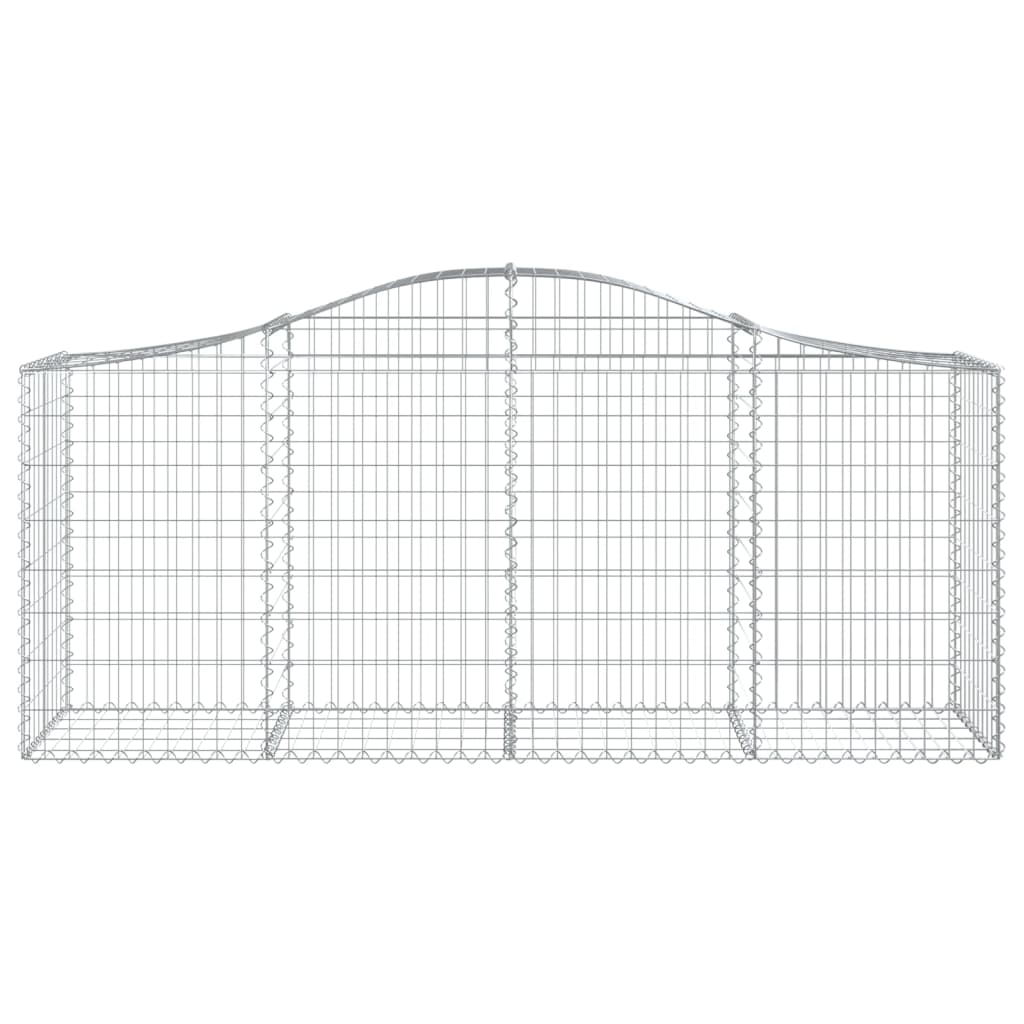vidaXL Arched Gabion Baskets 15 pcs 200x50x80/100 cm Galvanised Iron 4