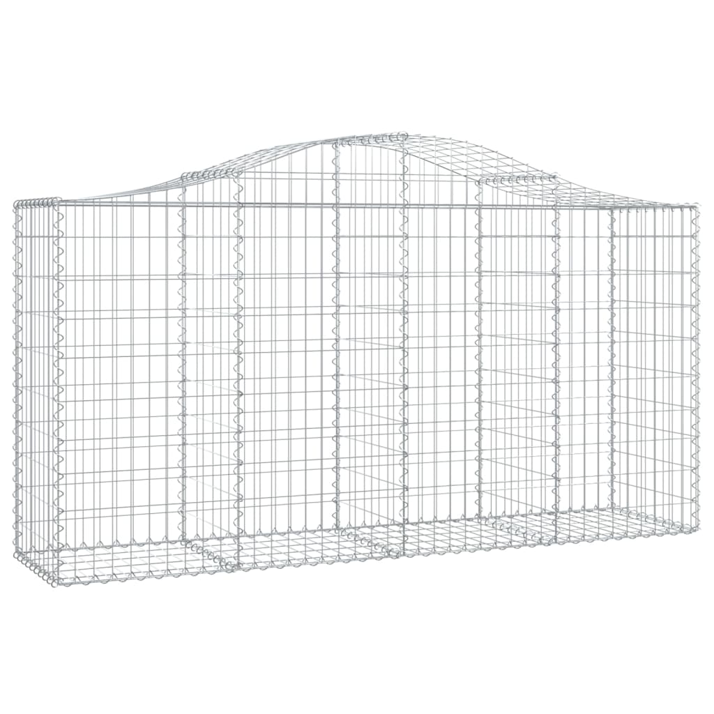 vidaXL Arched Gabion Baskets 13 pcs 200x50x100/120 cm Galvanised Iron 3