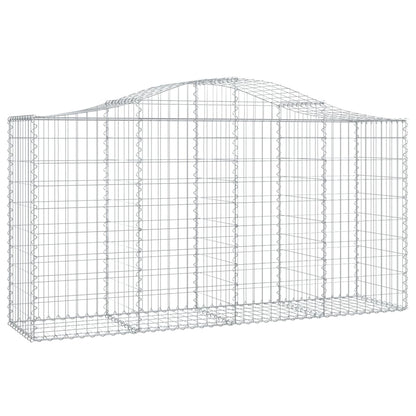 vidaXL Arched Gabion Baskets 13 pcs 200x50x100/120 cm Galvanised Iron 3