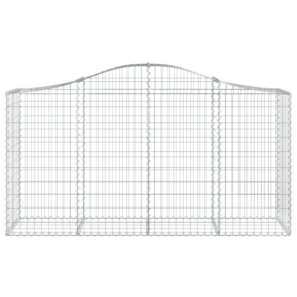 vidaXL Arched Gabion Baskets 13 pcs 200x50x100/120 cm Galvanised Iron 4