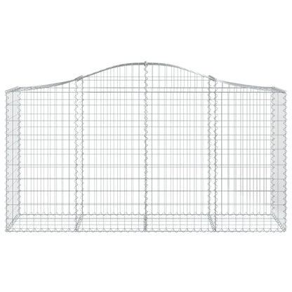 vidaXL Arched Gabion Baskets 13 pcs 200x50x100/120 cm Galvanised Iron 4