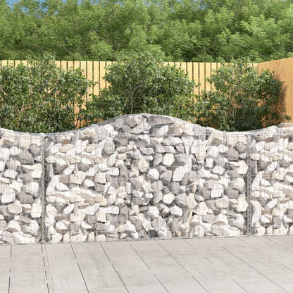 vidaXL Arched Gabion Baskets 13 pcs 200x50x100/120 cm Galvanised Iron 1