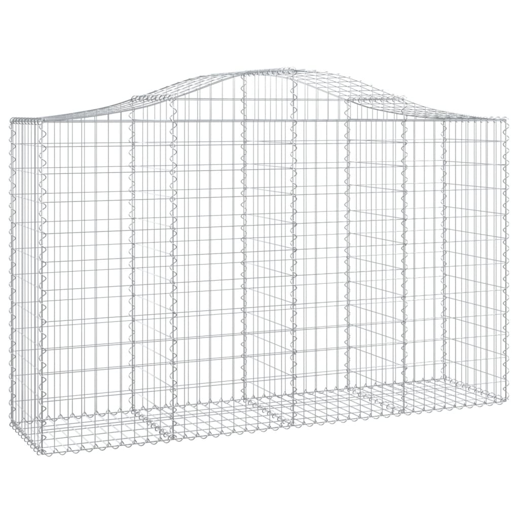 vidaXL Arched Gabion Baskets 12 pcs 200x50x120/140 cm Galvanised Iron 3