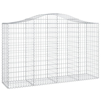 vidaXL Arched Gabion Baskets 12 pcs 200x50x120/140 cm Galvanised Iron 3