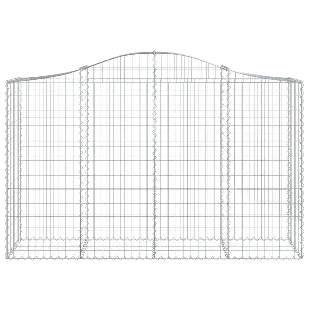 vidaXL Arched Gabion Baskets 12 pcs 200x50x120/140 cm Galvanised Iron 4